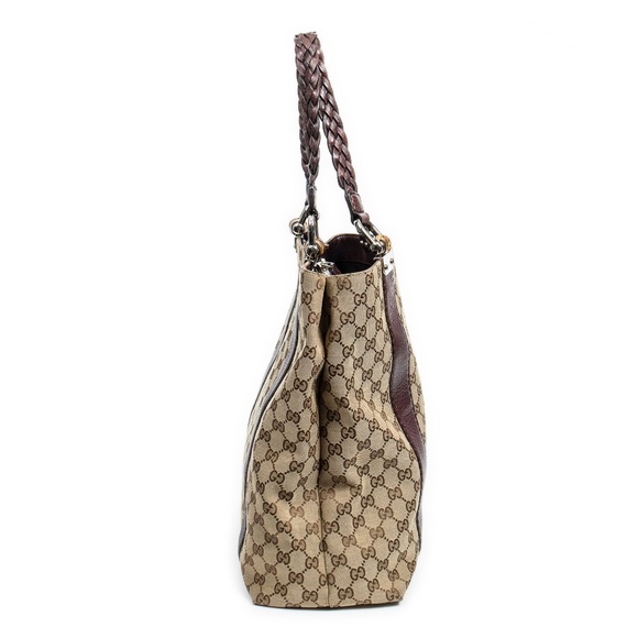 Gucci Vertical Bamboo Bar Shopper Tote Monogrammed Canvas - Picture 3 of 6